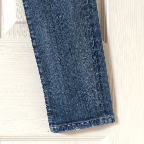 Pilcro Stet Distressed Patchwork Medium Wash Mid Rise Ankle Crop Skinny Jeans 26 - Picture 14 of 14